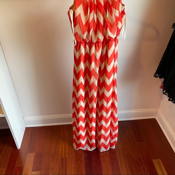 Jessica Howard Orange Chevron Maxi Dress - Picture 4 of 5